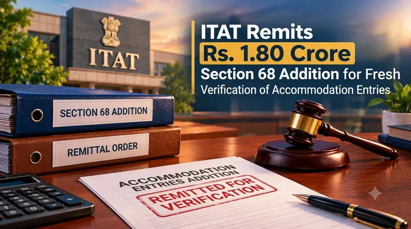 ITAT Remits Rs. 1.80 Crore Section 68 Addition for Fresh Verification of Accommodation Entries