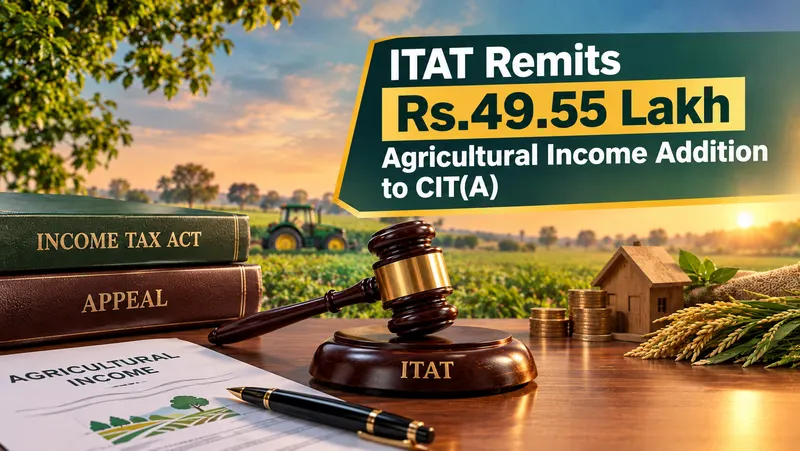 ITAT Remits Rs.49.55 Lakh Agricultural Income Addition to CIT(A)
