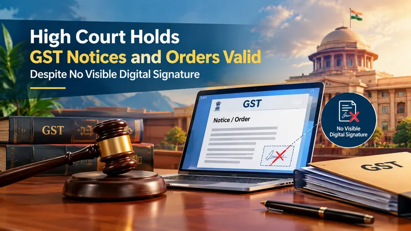 High Court Holds GST Notices and Orders Valid Despite No Visible Digital Signature