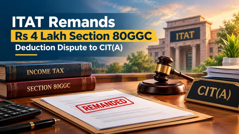 ITAT Remands Rs 4 Lakh Section 80GGC Deduction Dispute to CIT(A)