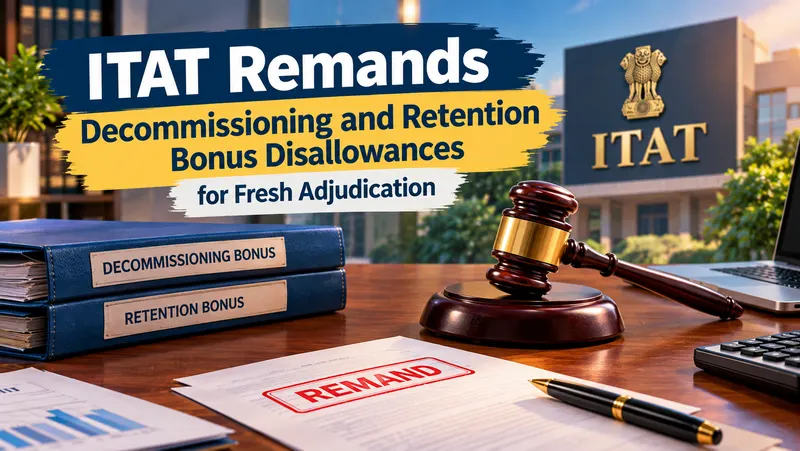 ITAT Remands Decommissioning and Retention Bonus Disallowances for Fresh Adjudication