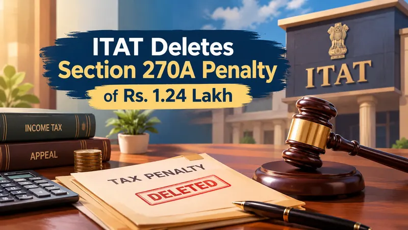 ITAT Deletes Section 270A Penalty of Rs. 1.24 Lakh