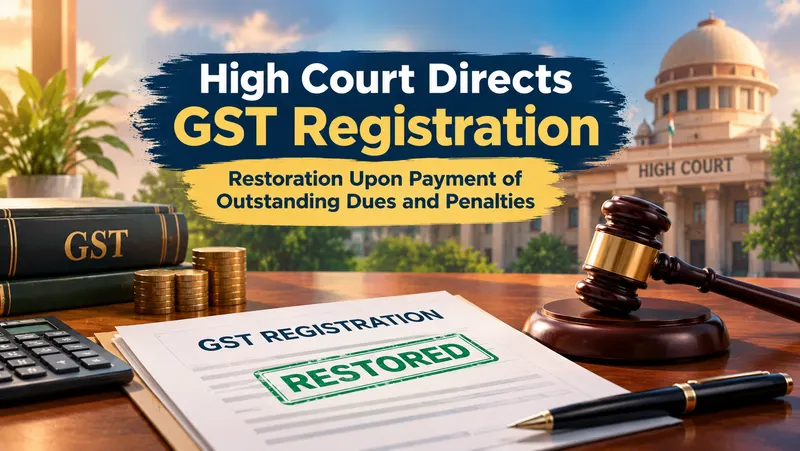 High Court Directs GST Registration Restoration Upon Payment of Outstanding Dues and Penalties