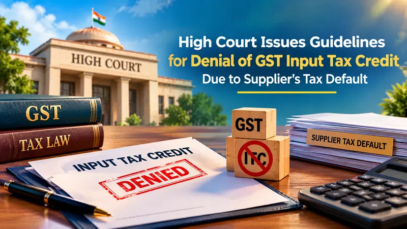 High Court Issues Guidelines for Denial of GST Input Tax Credit Due to Supplier’s Tax Default