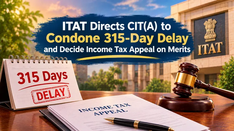ITAT Directs CIT(A) to Condonе 315-Day Delay and Decide Income Tax Appeal on Merits