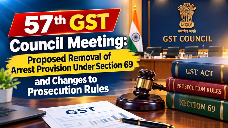 57th GST Council Meeting: Proposed Removal of Arrest Provision Under Section 69 and Changes to Prosecution Rules