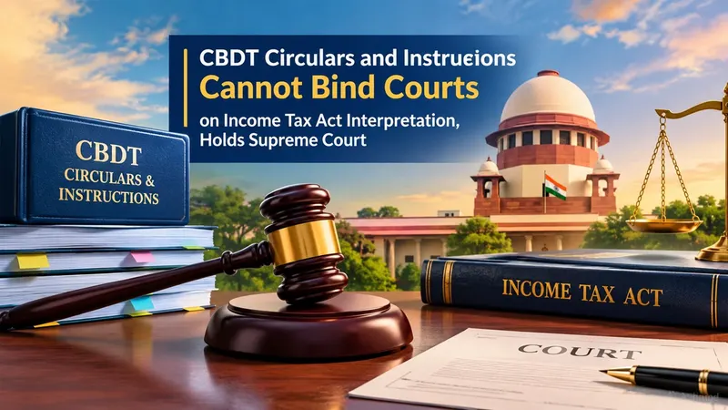 CBDT Circulars and Instructions Cannot Bind Courts on Income Tax Act Interpretation, Holds Supreme Court