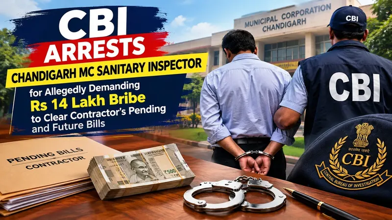 CBI Arrests Chandigarh MC Sanitary Inspector for Allegedly Demanding Rs 14 Lakh Bribe to Clear Contractor’s Pending and Future Bills