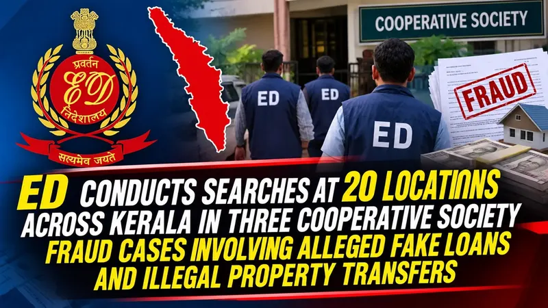 ED Conducts Searches at 20 Locations Across Kerala in Three Cooperative Society Fraud Cases Involving Alleged Fake Loans and Illegal Property Transfers