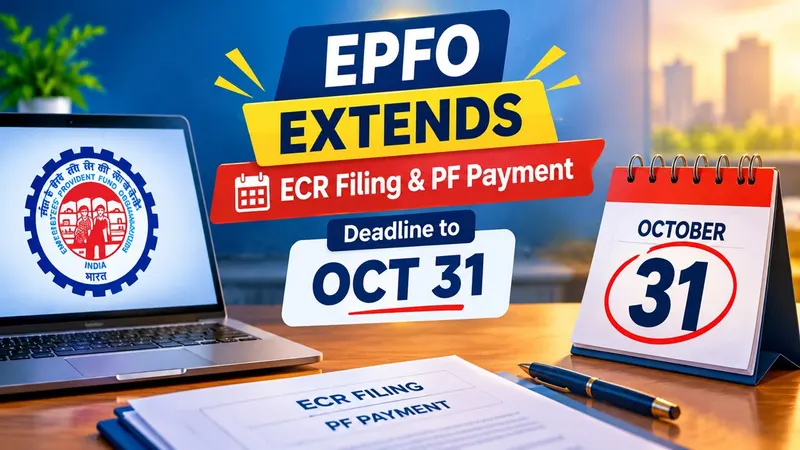EPFO Extends September 2026 ECR Filing and PF Payment Deadline to October 31
