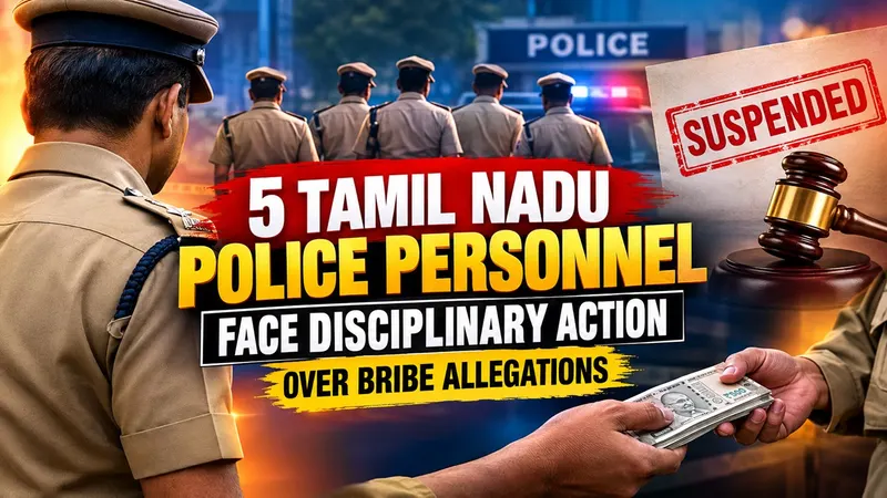 Five Tamil Nadu Police Personnel Face Disciplinary Action Within a Week Over Allegations of Demanding and Accepting Bribes