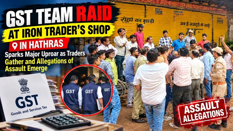 GST Team Raid at Iron Trader’s Shop in Hathras Sparks Major Uproar as Traders Gather and Allegations of Assault Emerge