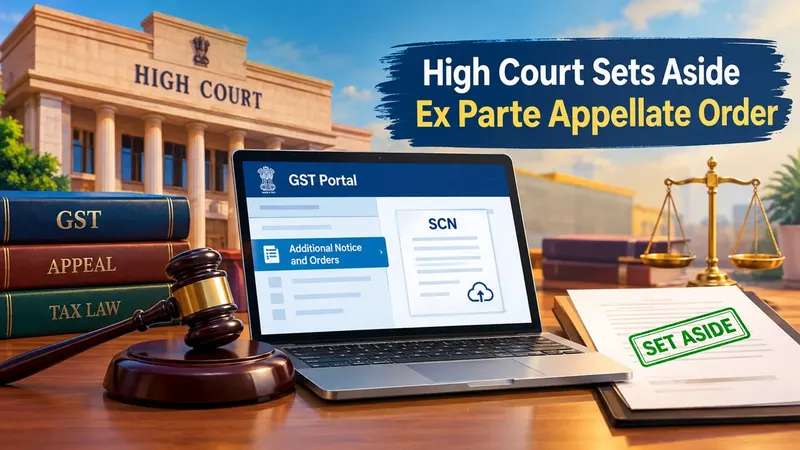 High Court Sets Aside Ex Parte Appellate Order After Upload of SCN Merely on GST Portal's ‘Additional Notice and Orders’ Tab 