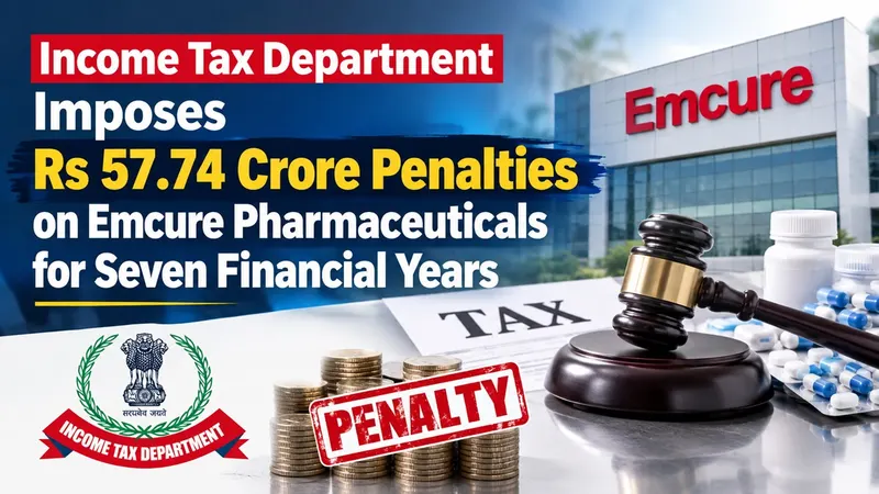 Income Tax Department Imposes Rs 57.74 Crore Penalties on Emcure Pharmaceuticals for Seven Financial Years