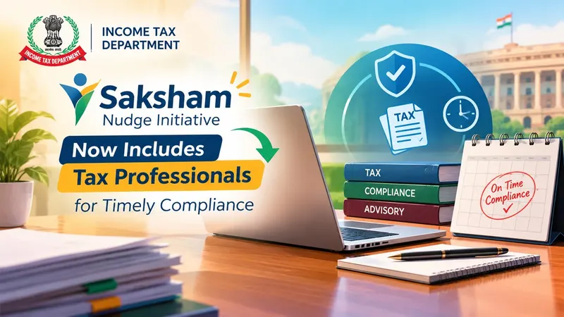 Income Tax Dept Increases Scope for  Saksham Nudge Initiative to Further Include Professional Insuring Timely Compliance