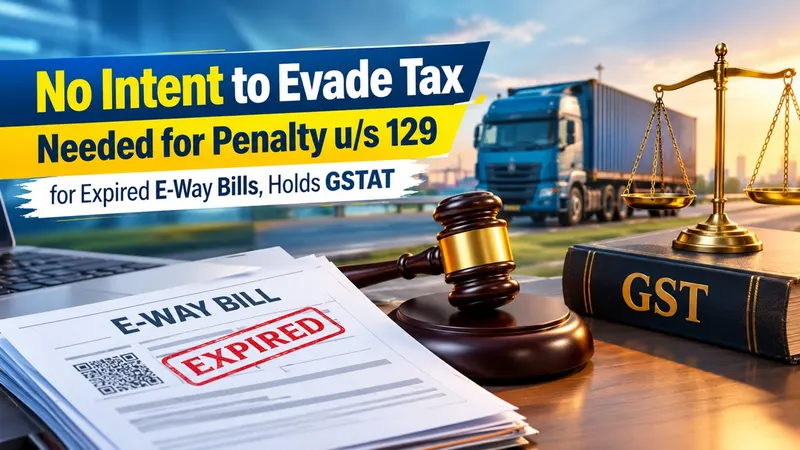 Intent to Evade Tax Not Necessary for Penalty Under Section 129 for Expired E-Way Bills, Holds GSTAT