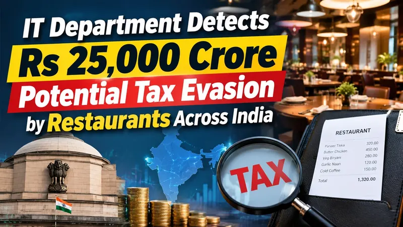 IT Department Detects Rs 25,000 Crore Potential Tax Evasion by Restaurants Across India