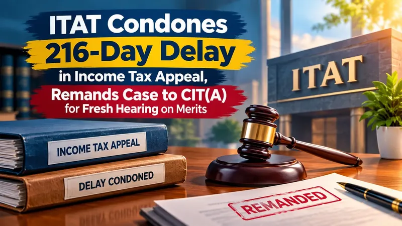 ITAT Condones 216-Day Delay in Income Tax Appeal, Remands Case to CIT(A) for Fresh Hearing on Merits
