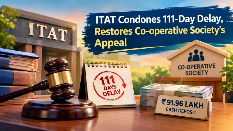 ITAT Condones 111-Day Delay, Restores Co-operative Society’s Appeal in Rs 91.96 Lakh Cash Deposit Dispute