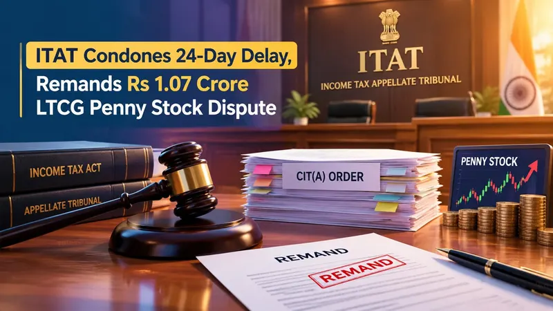 ITAT Condones 24-Day Delay, Remands Rs 1.07 Crore LTCG Penny Stock Dispute After CIT(A) Fails to Record Complete Submissions