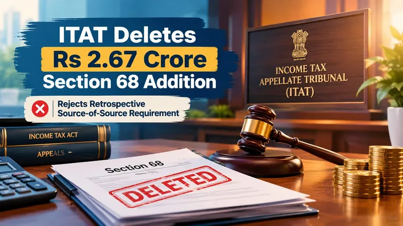 ITAT Deletes Rs 2.67 Crore Section 68 Addition, Rejects Retrospective Source-of-Source Requirement