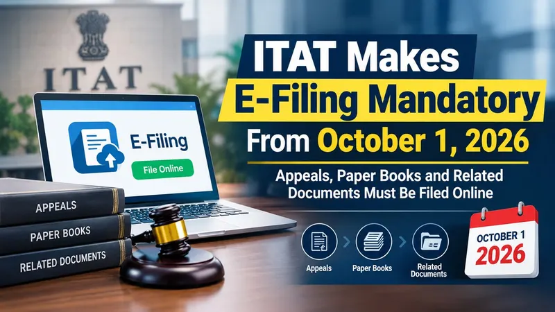 ITAT Makes E-Filing Mandatory From October 1, 2026; Appeals, Paper Books and Related Documents Must Be Filed Online