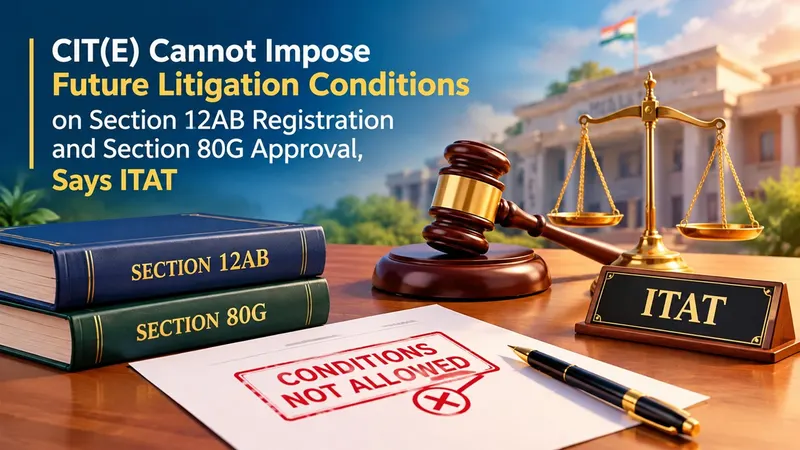 CIT(E) Cannot Impose Future Litigation Conditions on Section 12AB Registration and Section 80G Approval, Says ITAT