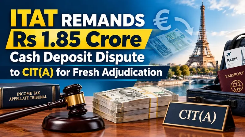 ITAT Remands Rs 1.85 Crore Cash Deposit Dispute to CIT(A) for Fresh Adjudication After Assessee Claims Funds Were Converted From Euros Brought From Paris