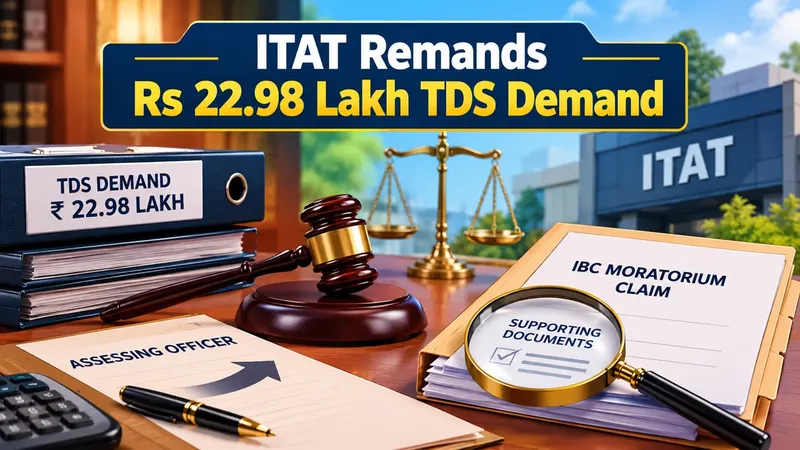 ITAT Remands Rs 22.98 Lakh TDS Demand Dispute, Directs Examination of IBC Moratorium Claim After Verification of Supporting Documents