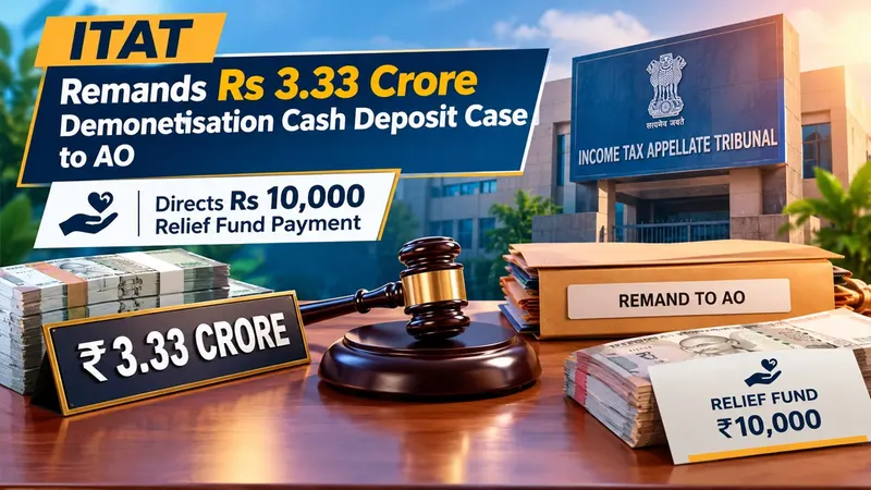 ITAT Remands Rs 3.33 Crore Demonetisation Cash Deposit Case to AO, Directs Rs 10,000 Relief Fund Payment