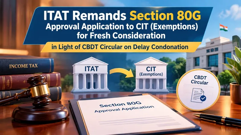 ITAT Remands Section 80G Approval Application to CIT (Exemptions) for Fresh Consideration in Light of CBDT Circular on Delay Condonation
