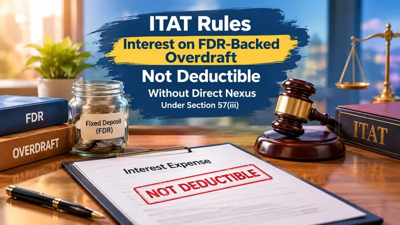 ITAT Rules Interest on FDR-Backed Overdraft Not Deductible Without Direct Nexus Under Section 57(iii)