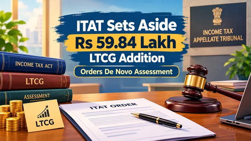 ITAT Sets Aside Rs 59.84 Lakh LTCG Addition, Orders De Novo Assessment