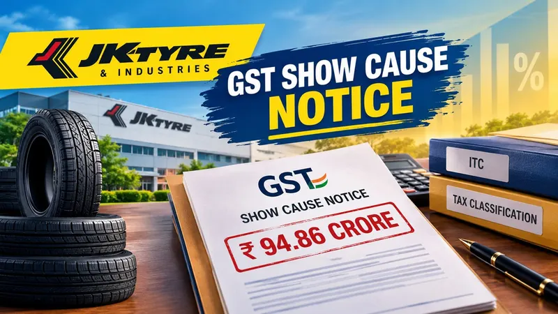 JK Tyre & Industries Receives GST Show Cause Notice of Rs 94.86 Crore Over ITC and Tax Classification Issues