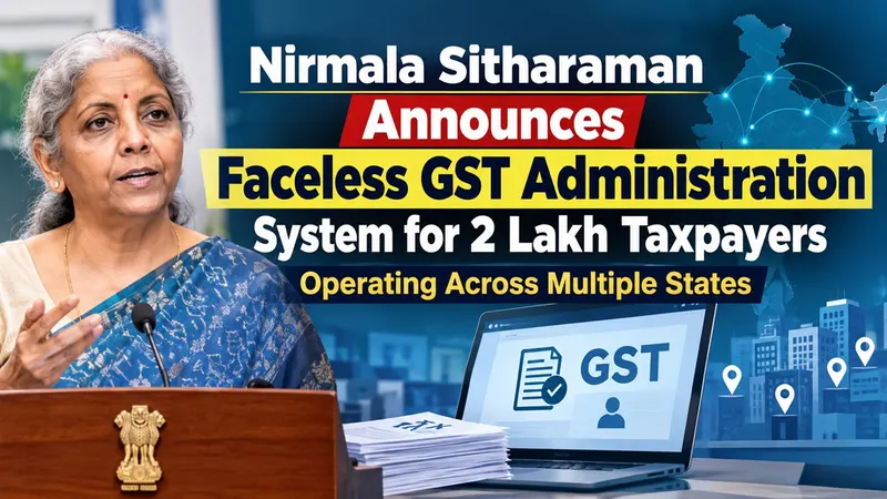 Nirmala Sitharaman Announces Faceless GST Administration System for 2 Lakh Taxpayers Operating Across Multiple States