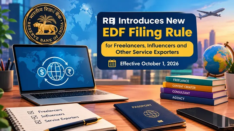 RBI Introduces New EDF Filing Rule for Freelancers, Influencers and Other Service Exporters, Effective October 1, 2026