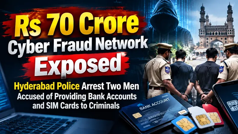 Rs 70 Crore Cyber Fraud Network Exposed: Hyderabad Police Arrest Two Men Accused of Providing Bank Accounts and SIM Cards to Criminals