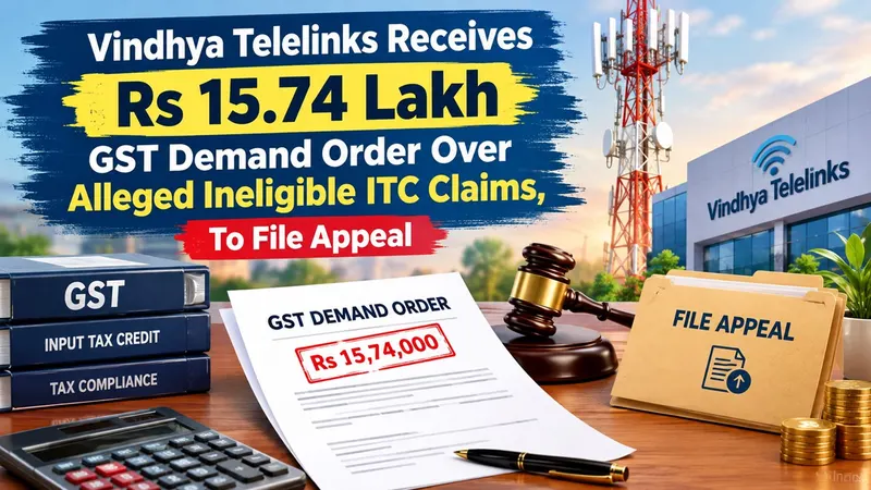 Vindhya Telelinks Receives Rs 15.74 Lakh GST Demand Order Over Alleged Ineligible ITC Claims, To File Appeal