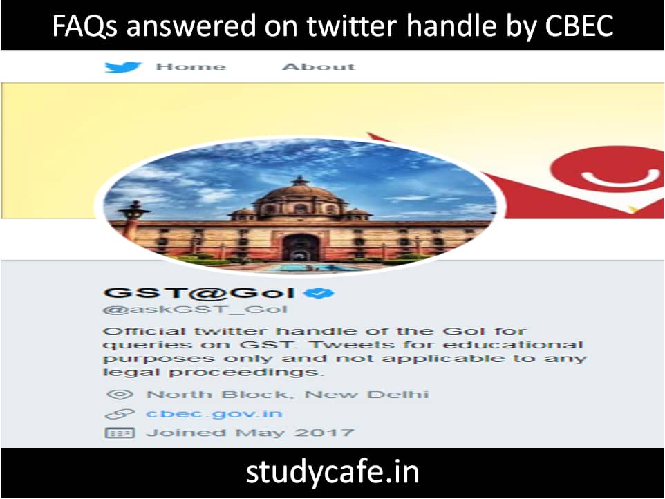 FAQs answered on twitter handle by CBEC