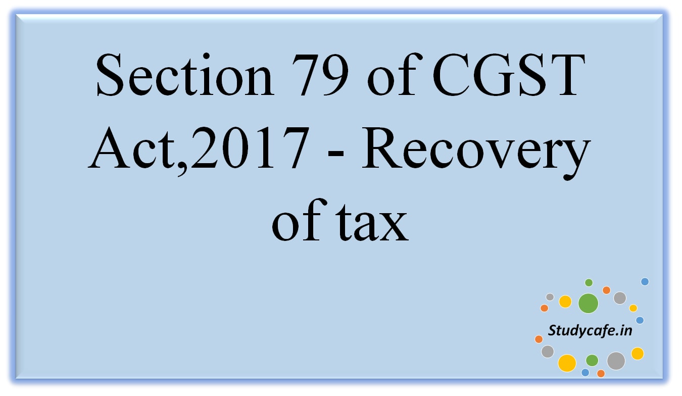Section 79 of CGST Act,2017 -Recovery oftax