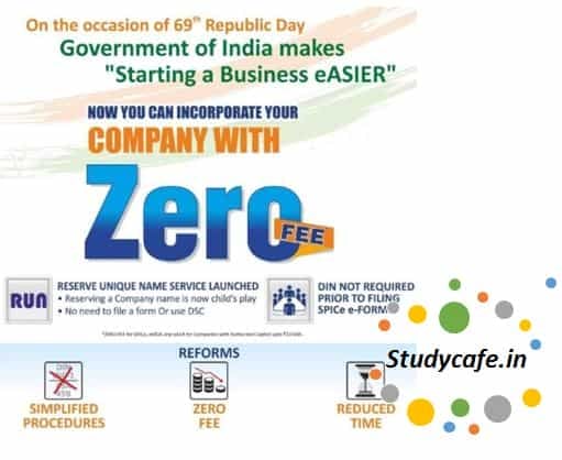 All about Zero Fees for Company Registration in 2018
