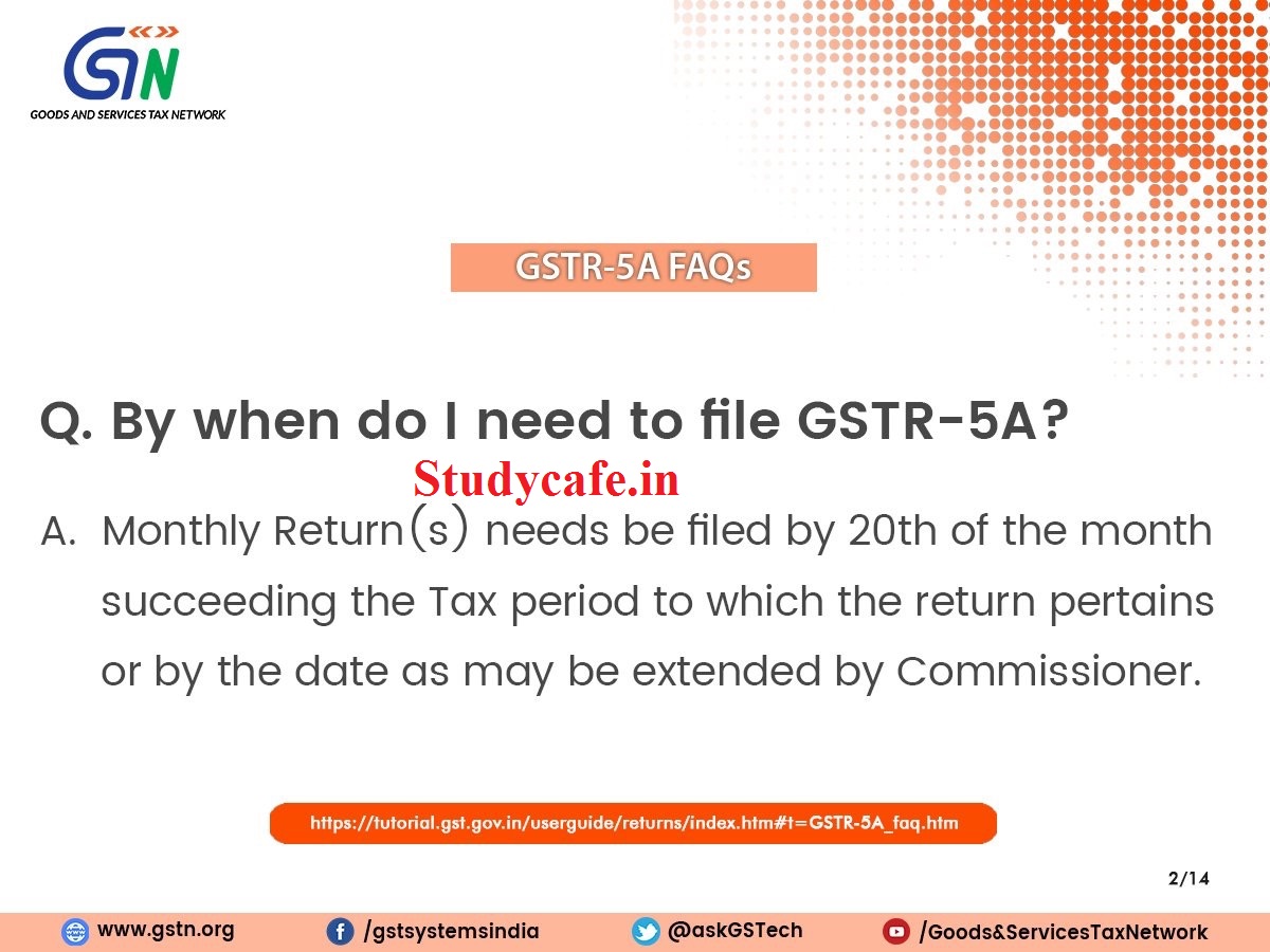 All About GSTR5A with FAQs with Filing date and Procedure
