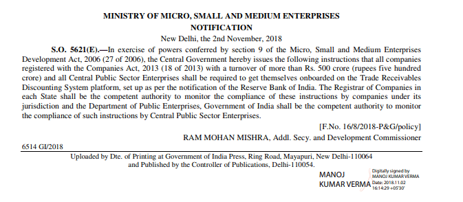 Companies including PSU with turnover of above a Rs 500 crore to register with TReDs