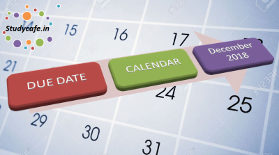 Compliance Calendar - December, 2018 | Due Date Calendar - December, 2018