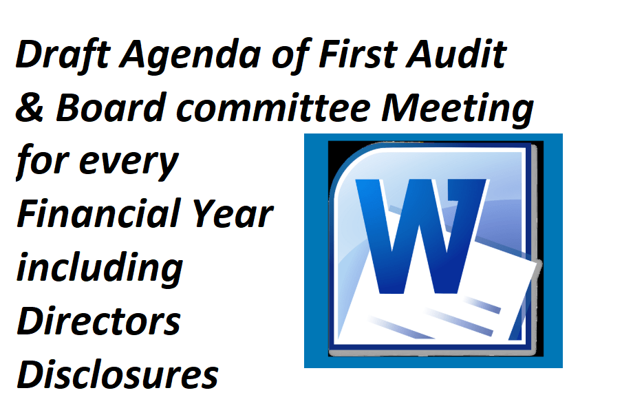 Draft Agenda of First Audit & Board committee Meeting
