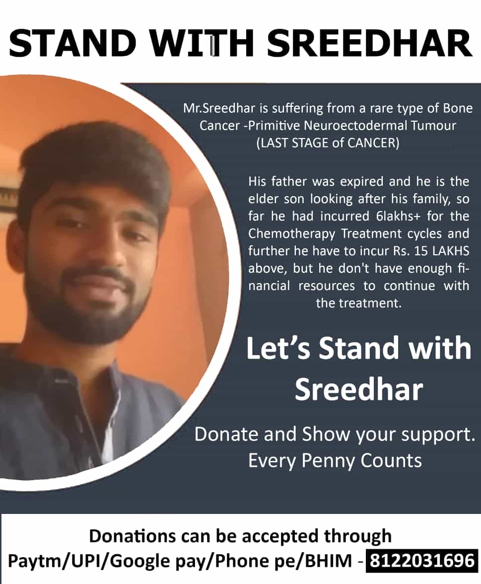 Help CA Student, Sreedhar to fight against Cancer