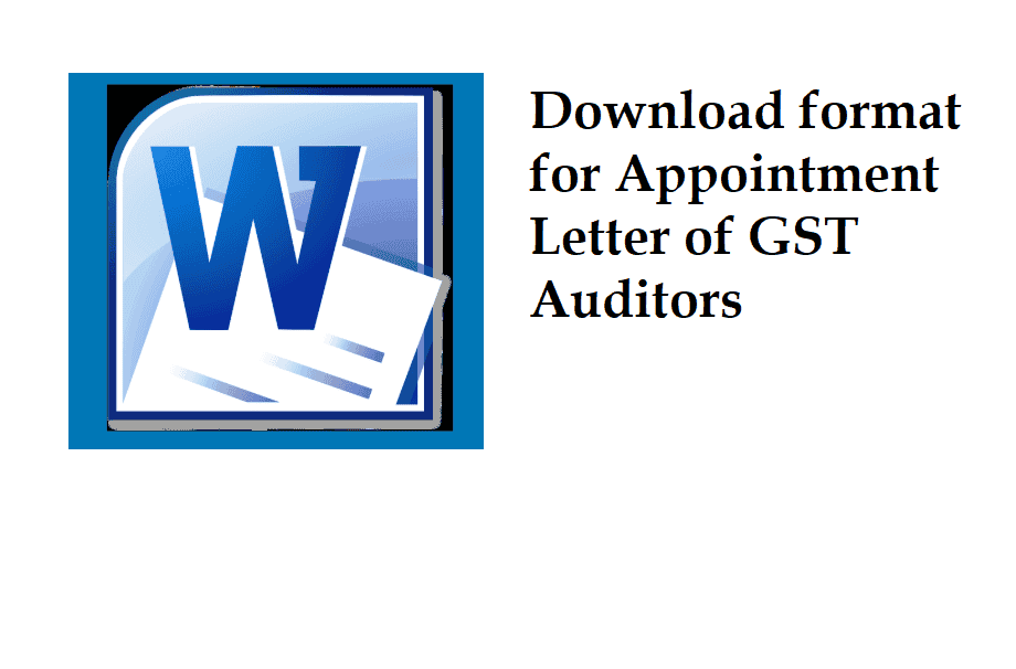 Download format for Appointment Letterof GST Auditors