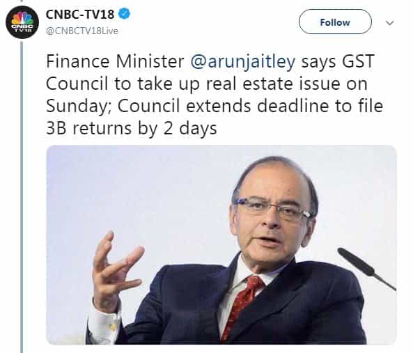 GST Council extendsGST3B Filing Due Date to 22nd February for January 2019