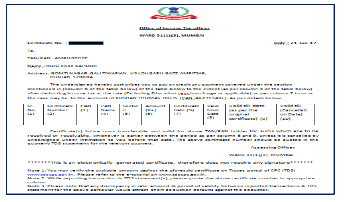 How to Download Certificate of Lower TDS Deduction or Sec 197 TDS Certificate