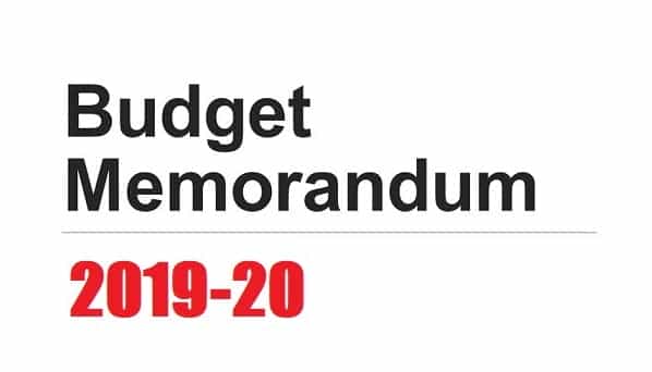Download Memorandum To Budget 2019-20
